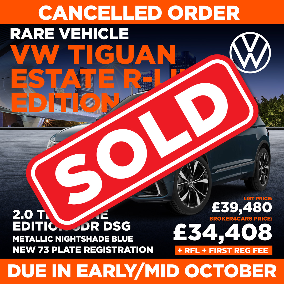 RARE VEHICLE – VOLKSWAGEN TIGUAN ESTATE 2.0 TDI R-LINE EDITION 5DR DSG. SOLD